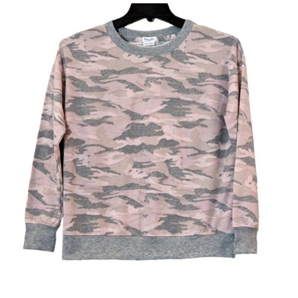 Splendid Womens Small Soft Pink Gray Long Sleeve Crew Neck Pullover Sweatshirt - Picture 1 of 8